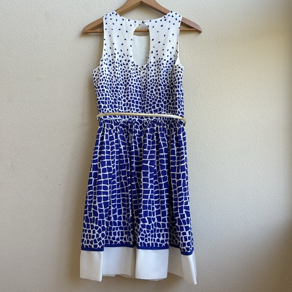 Eliza J Belted Print Fit & Flare Dress with pockets Size 6 - Picture 6 of 14